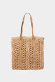 Fame Straw Braided Tote Bag - Trendsi - Flyclothing LLC