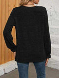 Ruched Round Neck Long Sleeve T-Shirt - Trendsi - Flyclothing LLC