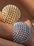 Stainless Steel Textured Dome Ring - Trendsi - Flyclothing LLC