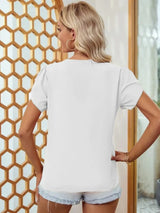 V-Neck Petal Sleeve Blouse - Trendsi - Flyclothing LLC