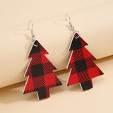 Christmas Tree PU Leather Dangle Earrings - Trendsi