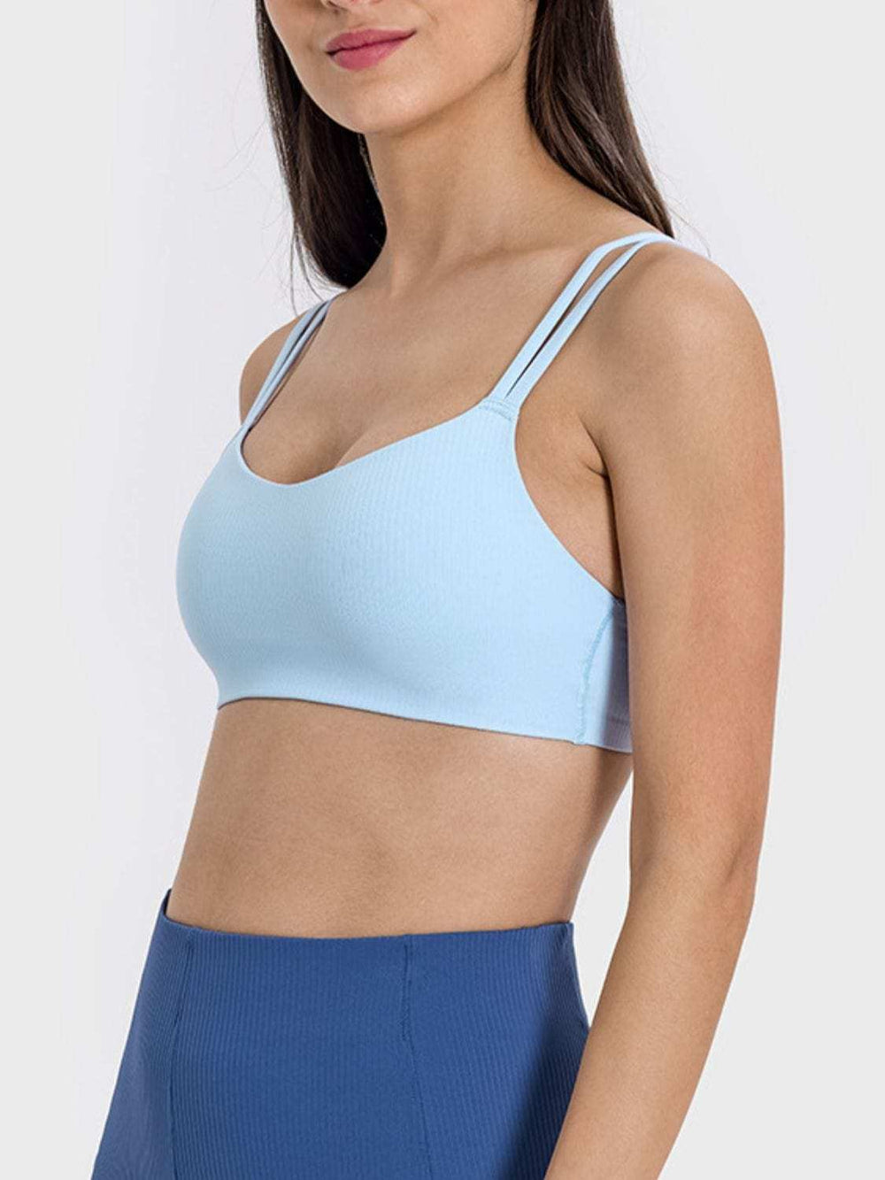 Scoop Neck Double Strap Active Cami - Trendsi - Flyclothing LLC
