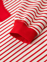 Stripe Collared V Neck Drop Shoulder Pullover and Skort 2pcs Outfit - Trendsi - Flyclothing LLC
