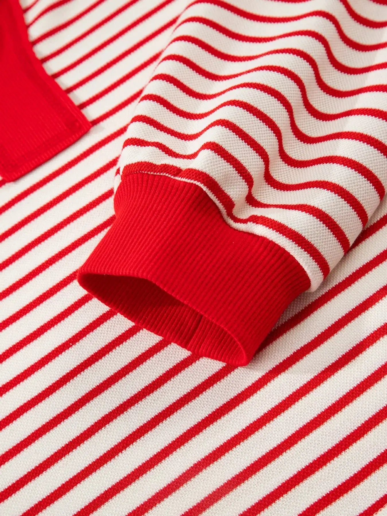 Stripe Collared V Neck Drop Shoulder Pullover and Skort 2pcs Outfit - Trendsi - Flyclothing LLC