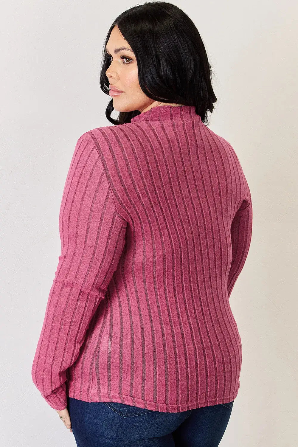 Basic Bae Full Size Ribbed Mock Neck Long Sleeve T-Shirt - ShopBasicbae - Flyclothing LLC