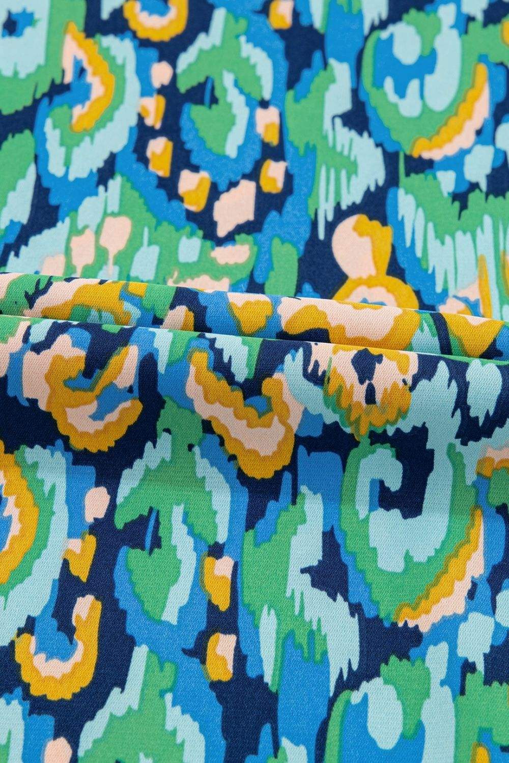 Abstract Print V Neck Half Sleeve Loose Fit Blouse - Trendsi - Flyclothing LLC