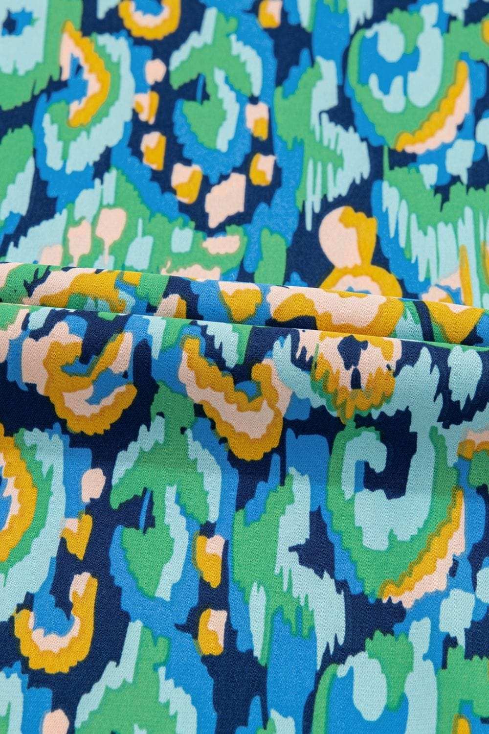 Abstract Print V Neck Half Sleeve Loose Fit Blouse - Trendsi - Flyclothing LLC