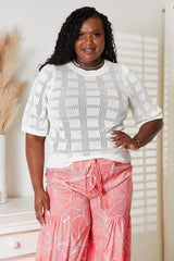 Mandy Ribbed Trim Round Neck Knit Top - Trendsi - Flyclothing LLC
