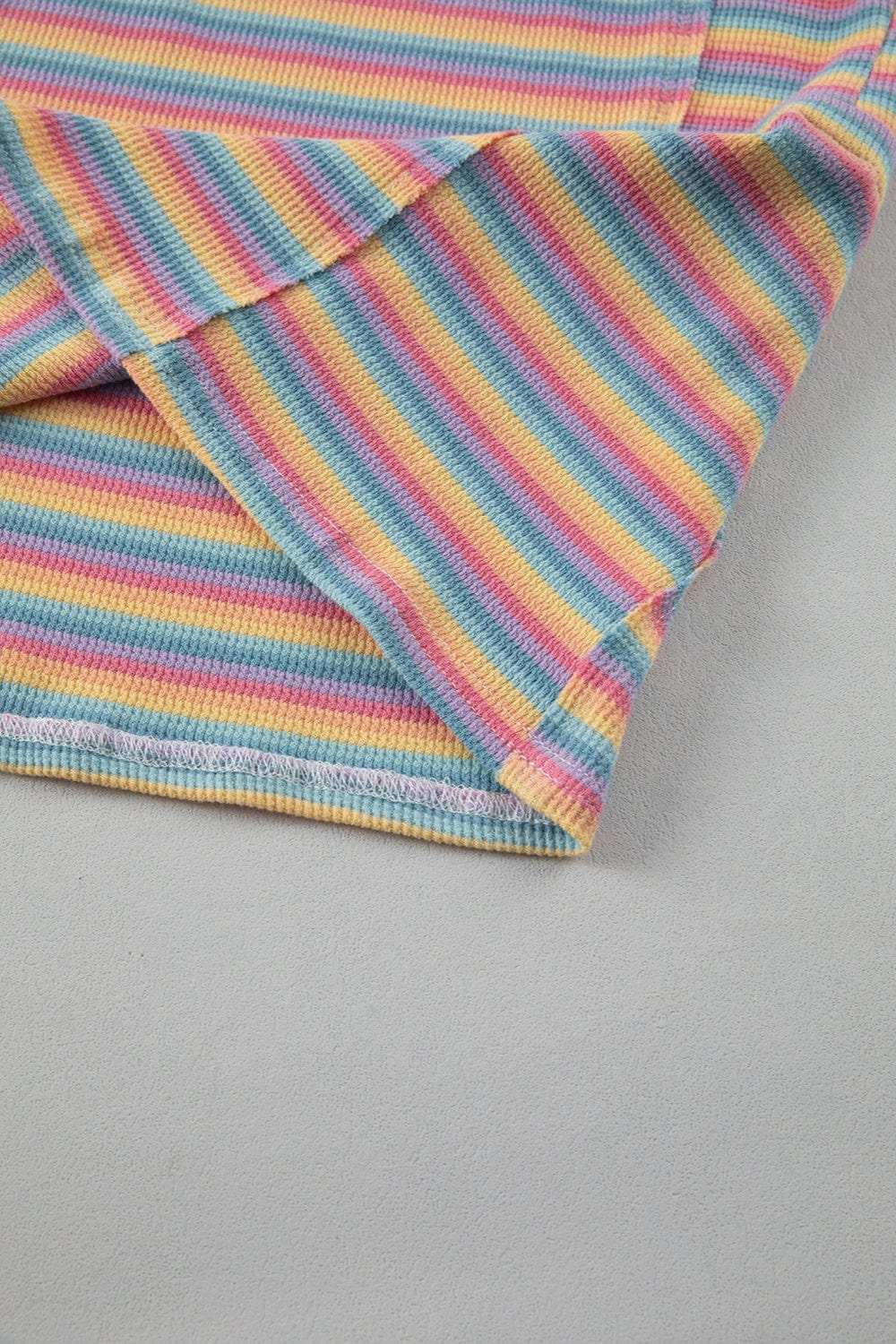 Striped Round Neck Top and Shorts Set - Trendsi - Flyclothing LLC