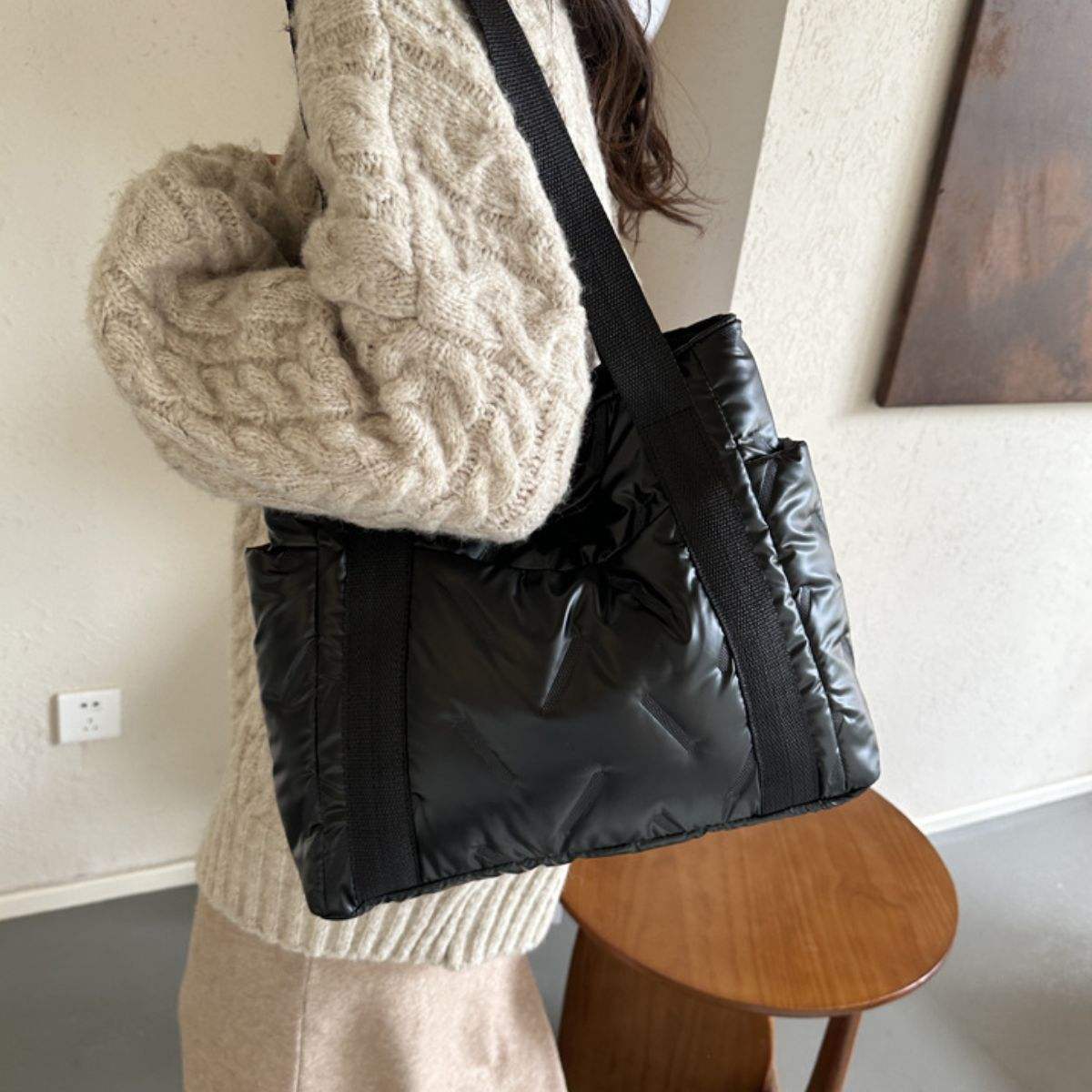 Polyester Tote Bag with Zipper - Trendsi - Flyclothing LLC