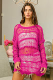 BiBi Long Sleeve Knit Cover Up - Trendsi