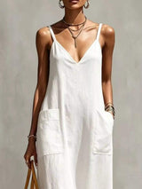 Full Size Fringe V-Neck Spaghetti Strap Dress Plus Size - Trendsi - Flyclothing LLC