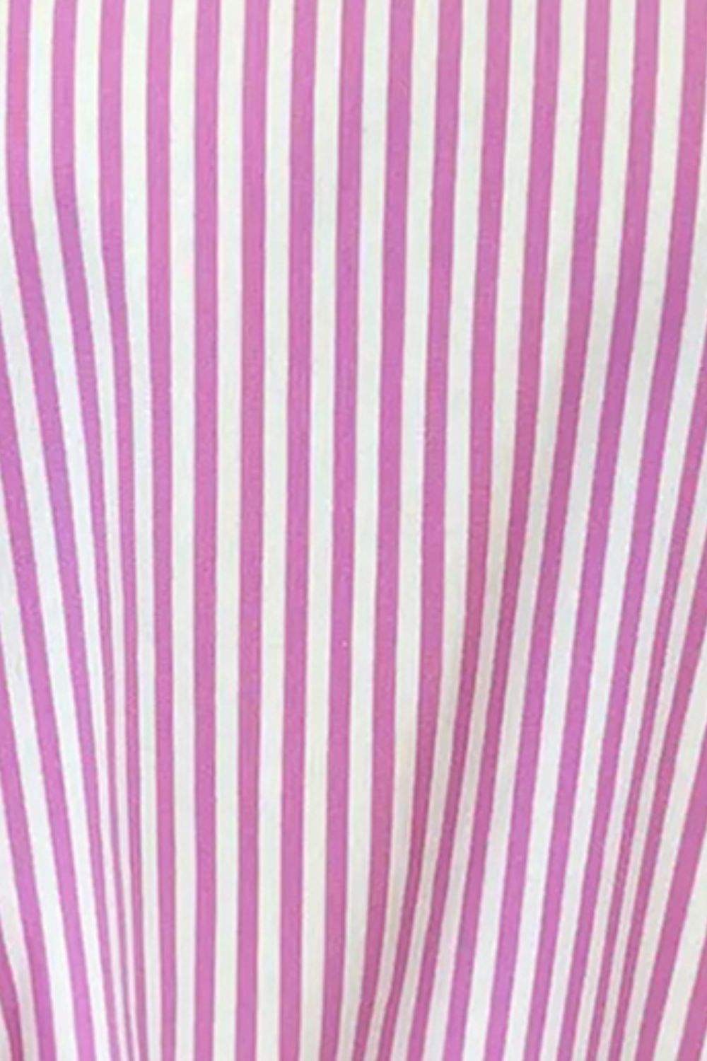 Striped Round Neck Three-Quarter Sleeve T-Shirt - Trendsi - Flyclothing LLC