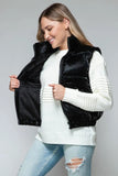 Snobbish Fine Fur Lining Quilted Vest - Trendsi