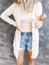 Full Size Lightweight Button-Up Cardigan Plus Size - Trendsi - Flyclothing LLC