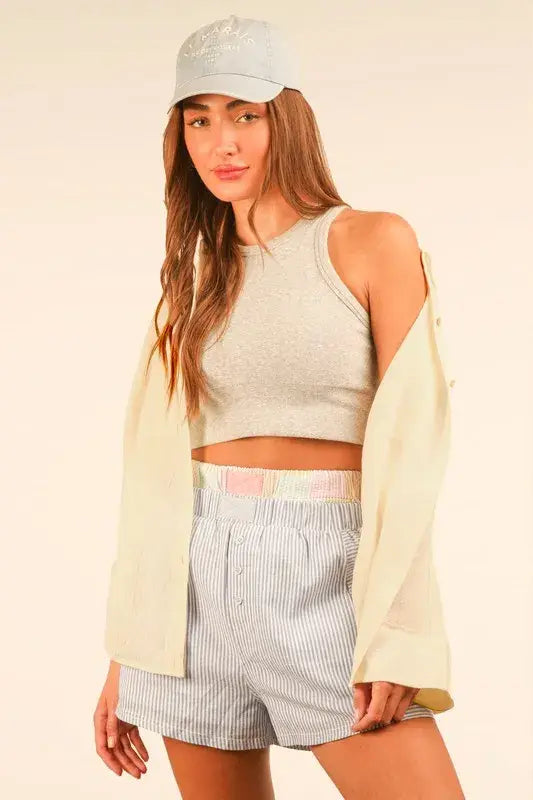 VERY J Dolman Sleeve Button Down Gauze Shirt - Trendsi - Flyclothing LLC