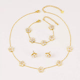 18K Gold-Plated Flower Jewelry Set - Trendsi - Flyclothing LLC