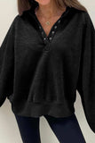 Half Snap Long Sleeve Sweatshirt - Trendsi - Flyclothing LLC