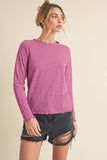 Aemi + Co Lettuce Hemline Round Neck Raglan Sleeve T-Shirt - Trendsi - Flyclothing LLC