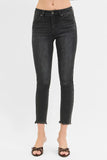 RISEN Full Size Tummy Control Mid Rise Crop Skinny Jeans Plus Size - Trendsi