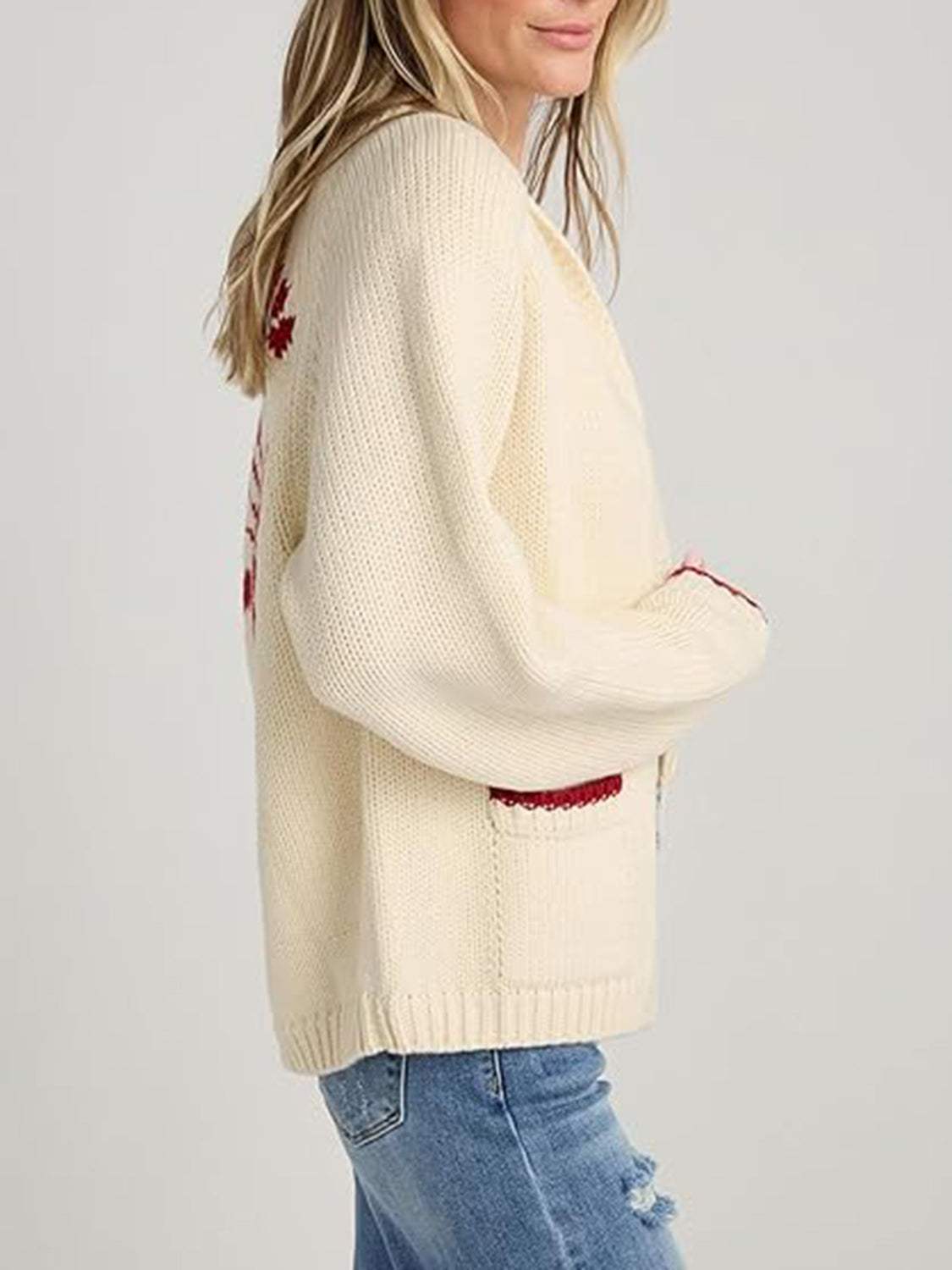 Lobster Button Up Long Sleeve Cardigan - Trendsi - Flyclothing LLC