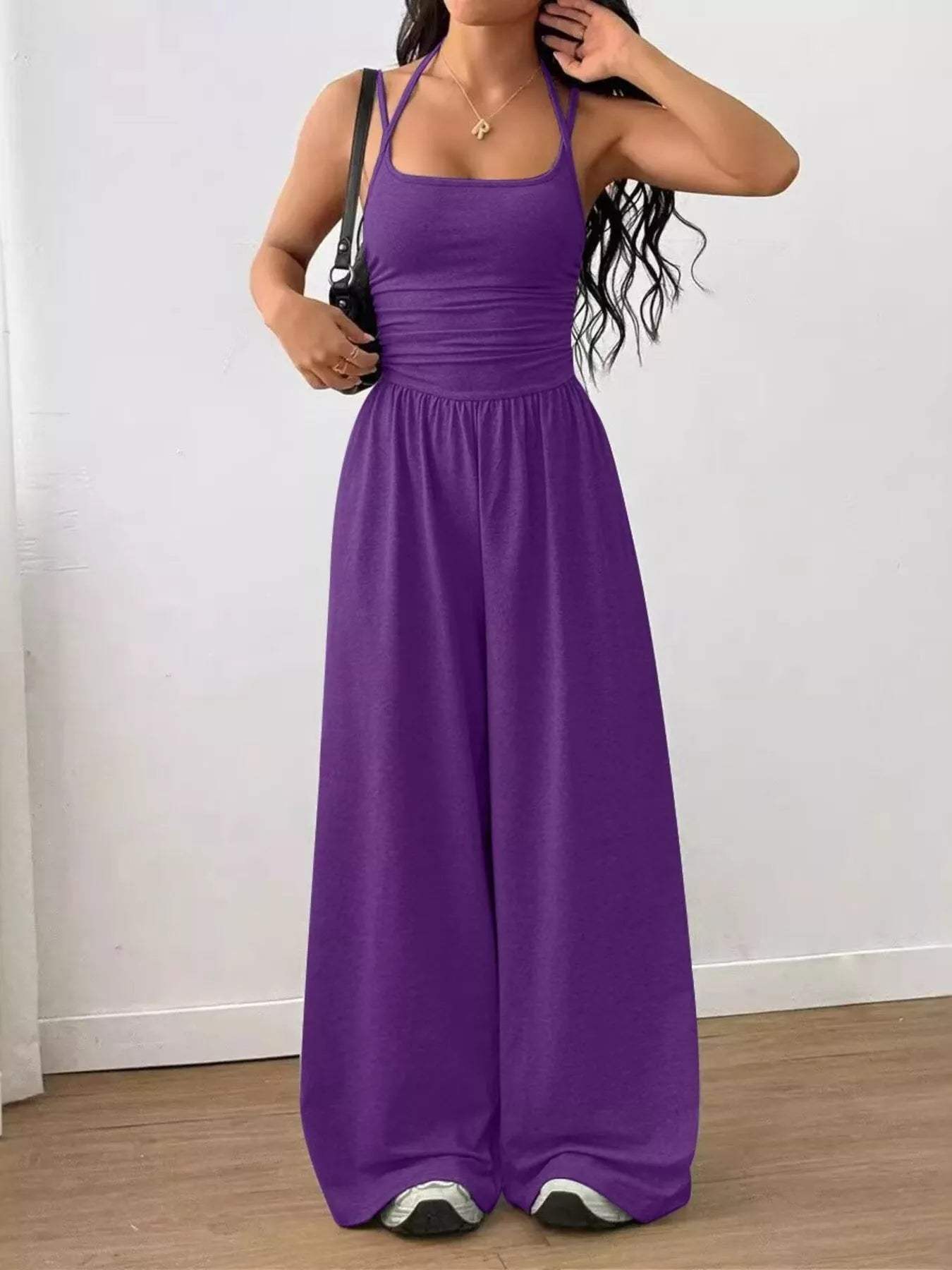Spaghetti Strap Wide Leg Jumpsuit - Trendsi - Flyclothing LLC
