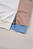 Slit Color Block Round Neck Long Sleeve Sweatshirt - Trendsi - Flyclothing LLC