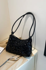 Sequin Double Strap Shoulder Bag - Trendsi