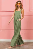 BiBi Ruched Wide Leg Overalls with Pockets - Trendsi - Flyclothing LLC