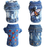 Designer Dog Clothes Small Dog Denim Jacket Coat Cat Costume Puppy Jeans Vest Spring Clothing - My Store - Flyclothing LLC