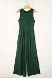Round Neck Sleeveless Jumpsuit - Trendsi - Flyclothing LLC