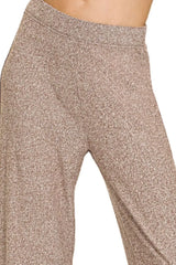 Zenana Soft Elastic Waisted Flare Pants - Trendsi - Flyclothing LLC