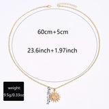 18K Gold-Plated Sunburst Pendant Necklace - Trendsi - Flyclothing LLC