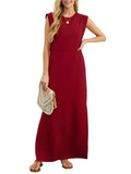 Full Size Slit Round Neck Sleeveless Maxi Tank Dress Plus Size - Trendsi - Flyclothing LLC