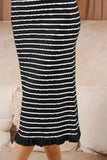 SO ME Stripe Sleeveless Sweater Knit Maxi Dress With Ruffled Hem - Trendsi