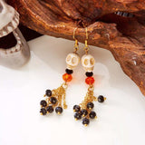 Halloween Skull Beaded Drop Earrings - Trendsi - Flyclothing LLC