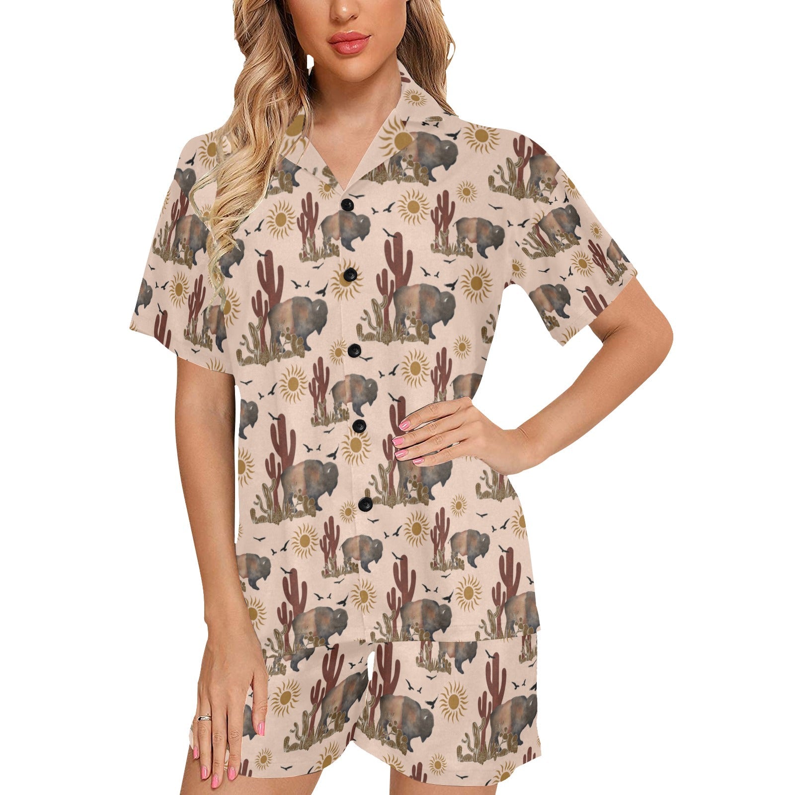 Baha Ranch Desert Bison Women's Western Pajama Set