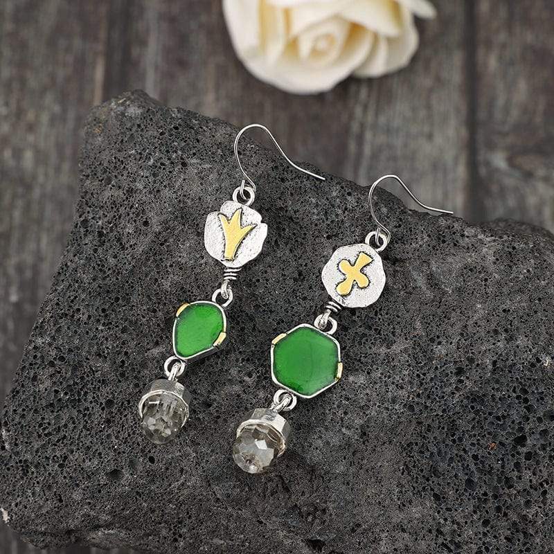 Alloy Asymmetric Earrings - Trendsi - Flyclothing LLC