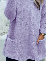 Fleece Long Sleeve Sweatshirt - Trendsi - Flyclothing LLC