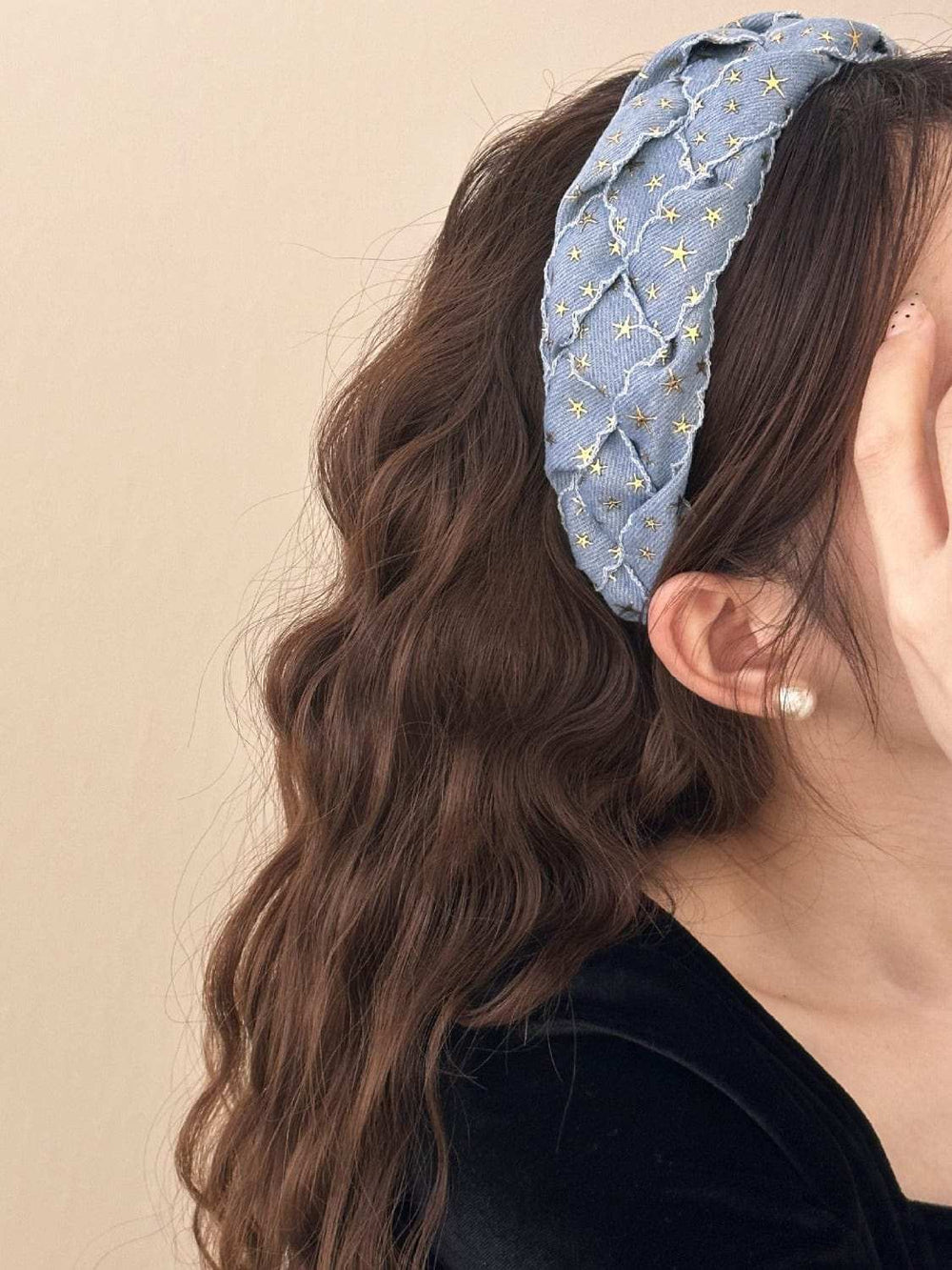 Star Braided Wide Denim Headband - Trendsi - Flyclothing LLC