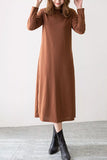 Casual Long Sleeve Midi Dress - Trendsi - Flyclothing LLC