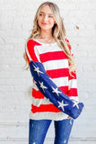 And The Why American Flag Long Sleeve Sweater - Trendsi