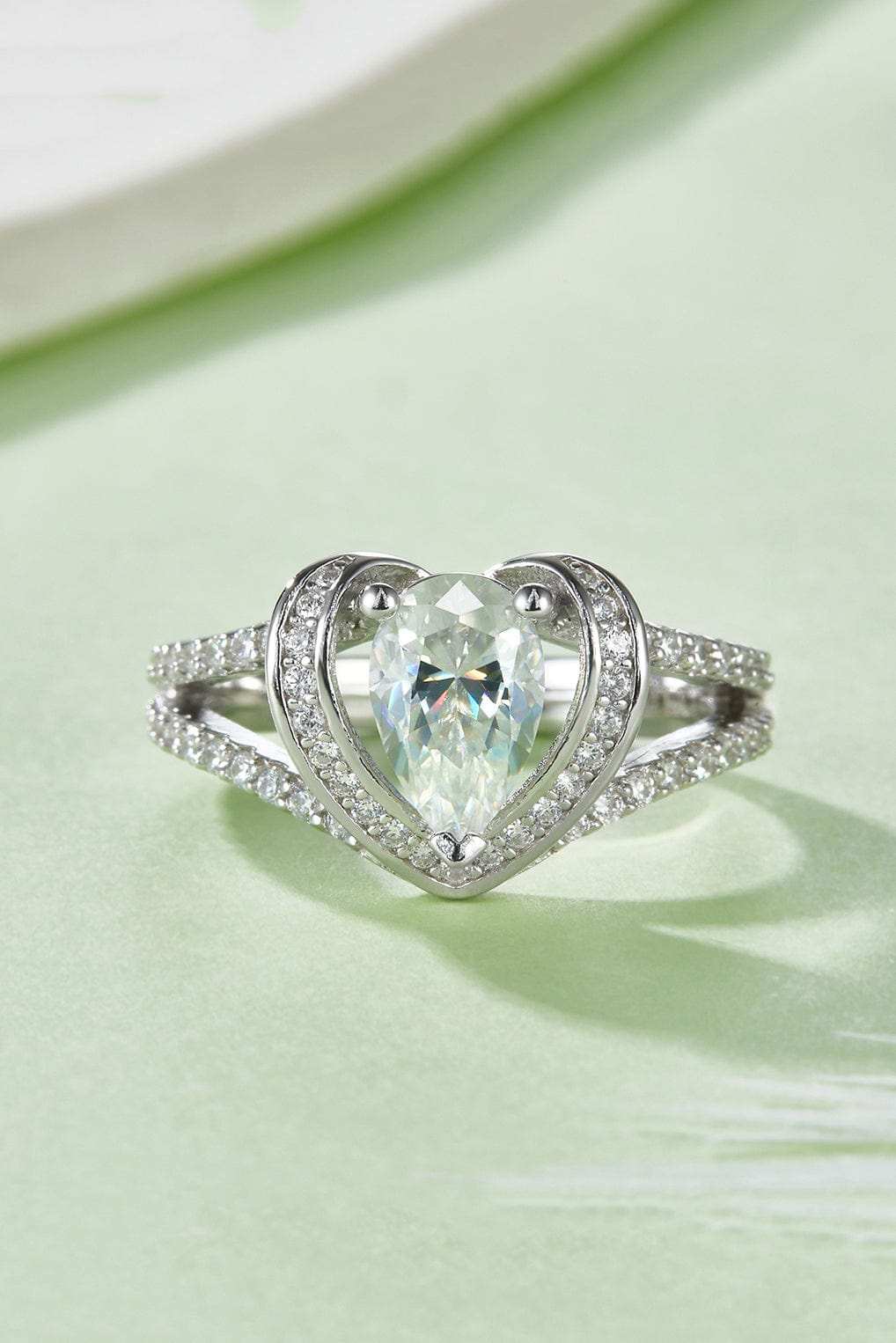 1 Carat Moissanite 925 Sterling Silver Heart Ring - Trendsi - Flyclothing LLC