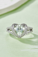 1 Carat Moissanite 925 Sterling Silver Heart Ring - Trendsi