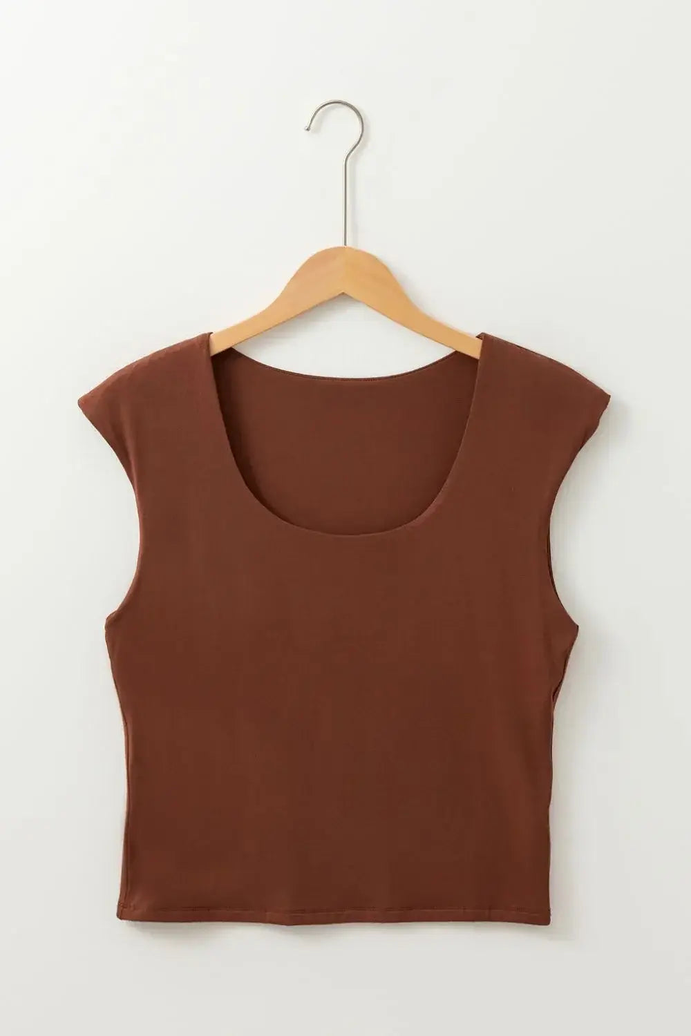 Round Neck Slim Cap Sleeve Top - Trendsi - Flyclothing LLC