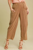 Umgee Elastic Waist Baggy Fit Pants with Pockets - Trendsi