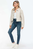 Snobbish Snap Down Long Sleeve PU Leather Jacket - Trendsi - Flyclothing LLC