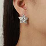 Titanium Steel Star Stud Earrings - Trendsi - Flyclothing LLC