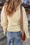 Waffle-Knit Round Neck Long Sleeve Top - Trendsi - Flyclothing LLC