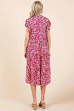 Mittoshop Abstract Print Ruffle Tier Midi Dress - Trendsi